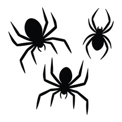 Creepy Spider Group Different Style Silhouette Artwork
