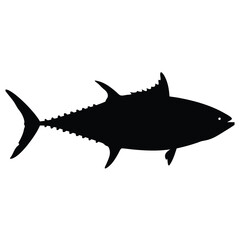 Fototapeta premium Tropical Tuna Fish Silhouette Vector Graphic Design