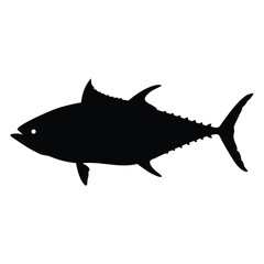 Oceanic Tuna Fish Silhouette Vector Art Image