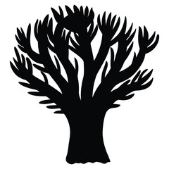 Fototapeta premium Wild Tree Silhouette Vector Graphic Design Art