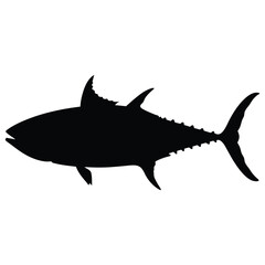 Healthy Tuna Fish Silhouette Vector Art Icon