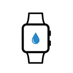 Obraz premium Smartwatch Water Intake Tracker Blue Drop Icon Hydration App