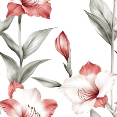 Delicate floral pattern with detailed blossoms and foliage.