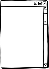 Hand Drawn Tall Narrow Window Outline