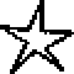 Pixel Star Outline With Tilted Symmetry