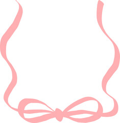 Upside Down Bow Ribbon Frame In Rounded Style
