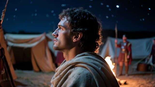 Alexander the Great observer gazes at a night sky
