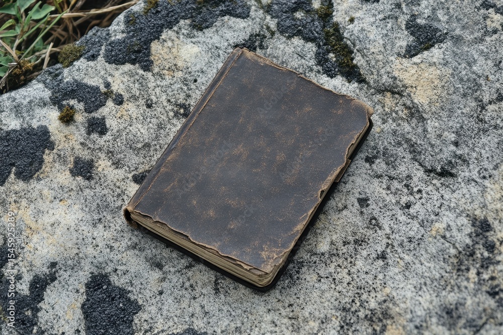 Poster sharp image of blank notebook in flat lay
