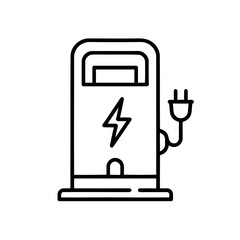 Fototapeta premium Sleek Green City Electric Car Charging Station Icon for Sustainable Urban Mobility Initiatives and Eco-Friendly Infrastructure Projects 