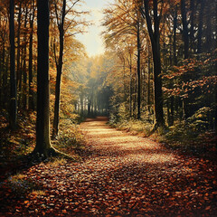 Obraz premium tranquil autumn forest scene