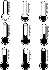 Obraz premium thermometer temperature from empty to full, black and white