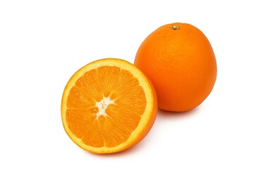 Fresh Orange Fruit on White Background