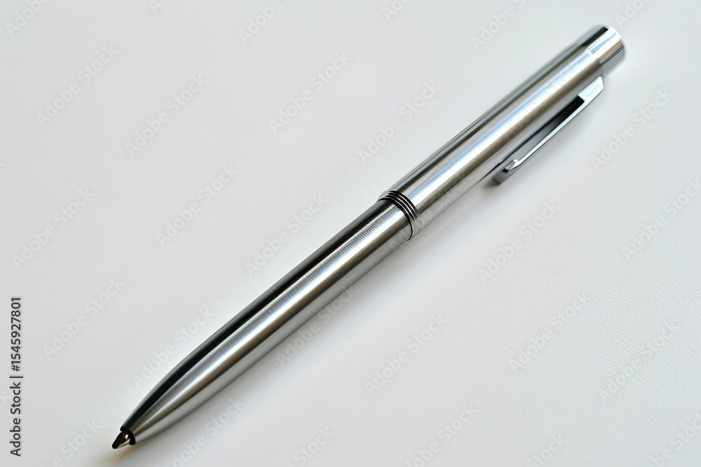 Poster clear pixel visual of a pen on a white background with a space for text