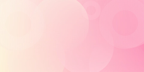 Minimalist banner background, pastel colorful, pink and yellow gradations. Circle effect style geometric, abstract background.