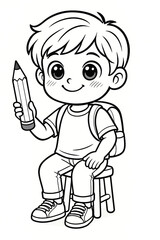 Cute Children Coloring Clipart | Black and White Kids Clip Art | Printable Outlines for Coloring Pages, Worksheets, Crafts, and Classroom Projects

