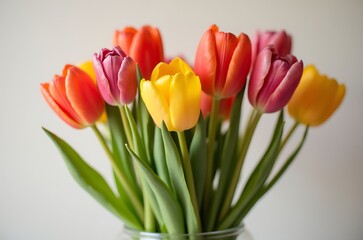 Colorful Spring Tulip Bouquet Peaceful Serenity Home Decor ai generated