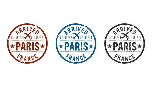 Paris arrived stamp and stamping