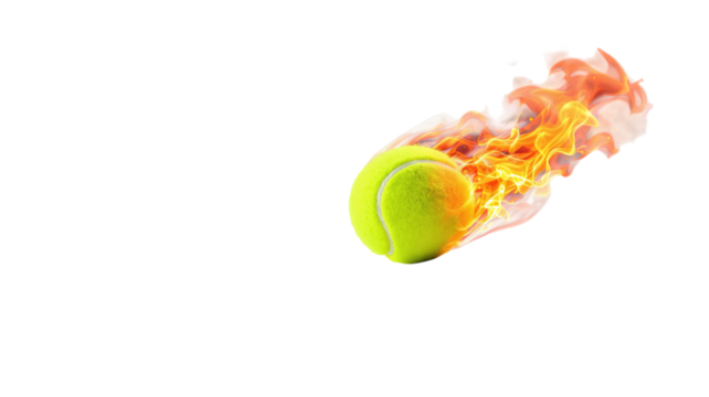 fire tennis ball on transparent background