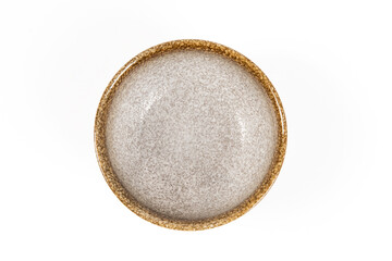 empty ceramic bowl isolated on white background
