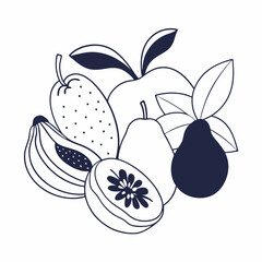 hand drawn vector illustration of an apple