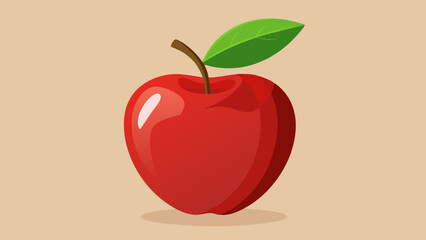 red apple with leaf