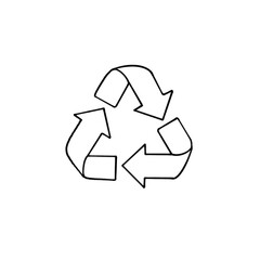 Recycling symbol with arrows representing environmental responsibility and sustainability practices for waste management