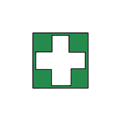 Obraz premium Symbol representing first aid and emergency medical assistance in a clear and recognizable manner, suitable for healthcare contexts or signage