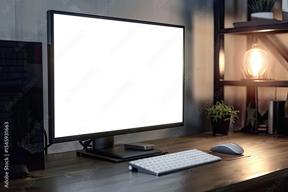 Fototapete High Definition View of Pc Keyboard and Mouse on the Table