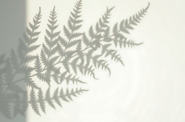 Elegant Leaf Shadow White Background Photography ai generated