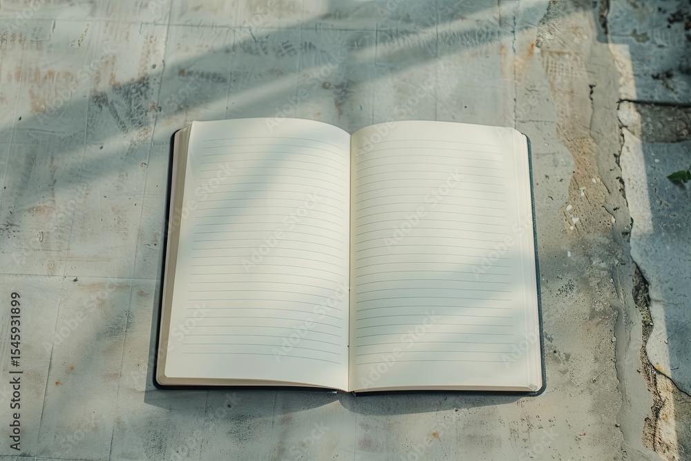 Poster sharp image of notebook paper mockup for office workspace