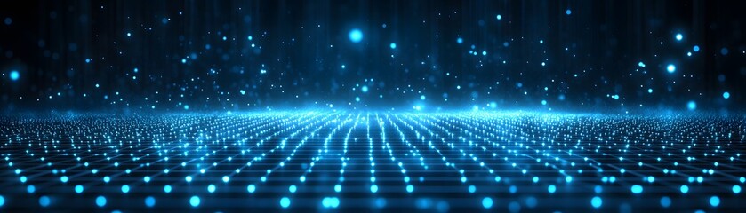 Abstract design of glowing points and lines.