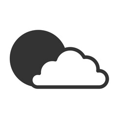 Moon and Cloud Monochrome Symbol