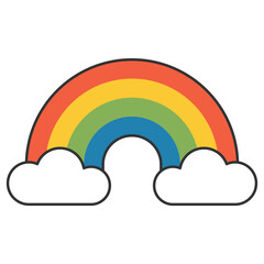 Cute Rainbow and Clouds Illustration