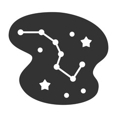Monochrome Big Dipper Constellation Diagram