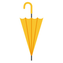 Flat Vector of a Closed Yellow Umbrella