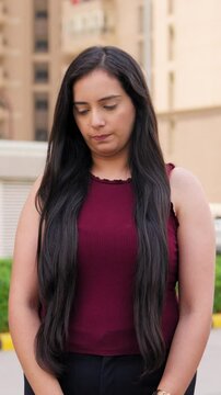 Vertical Video of Indian Woman feeling Guilty