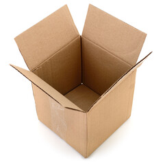 Empty open cardboard box.
