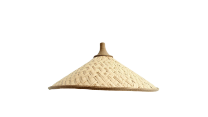 asian bamboo hat on transparent background
