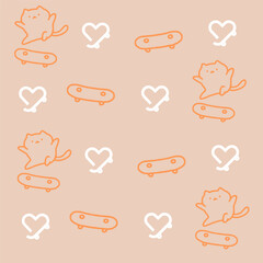 Cat ,dog  seamless vector pattern illustration 