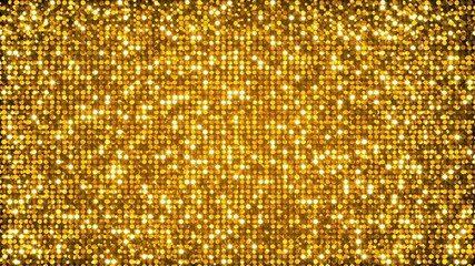 Golden sparkling glitter background with shimmering light dots, creating a luxurious and festive bokeh effect, ideal for celebrations, events, and elegant designs.