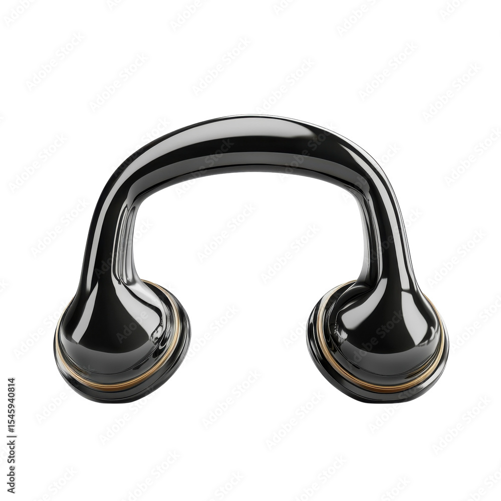 Poster chrome arch connection elegant reflective modern design metallic geometric on transparent background