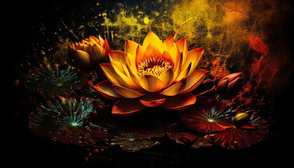 Lotus art painting and Buddhist beliefs