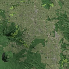 3D illustration of city and urban in San Salvador El Salvador