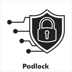 Padlock Solid Black Icon