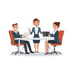 Business people with digital tablet meeting in office