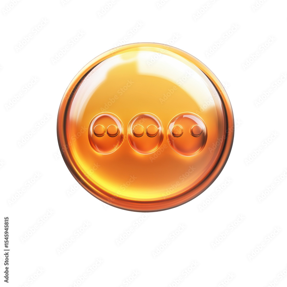 Poster golden sphere with embedded circles abstract design 3d rendered icon shiny on transparent background