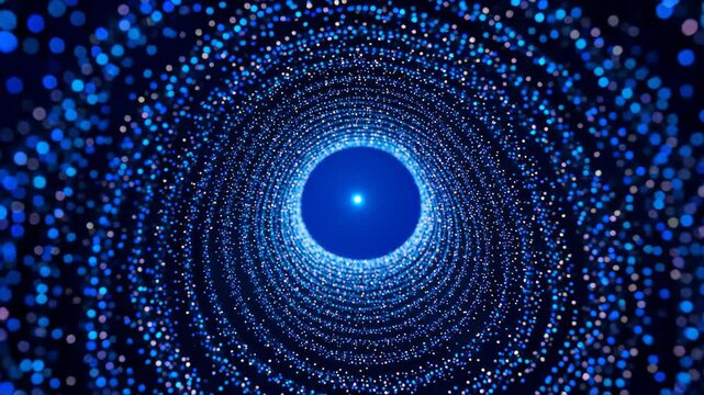 a blue spiral of light with a black background