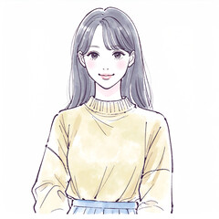 Naklejka na ściany i meble 女性・女の子のイラスト素材