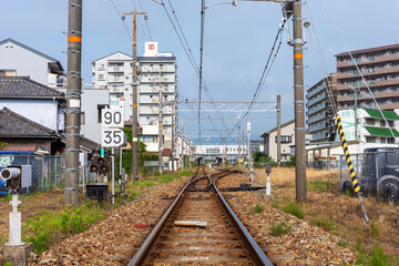 日本の兵庫県赤穂市の踏切