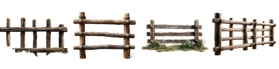 Rustic wood fences in a rural landscape